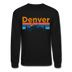 Denver, Colorado Sweatshirt - Retro Mountain & Birds Denver Crewneck Sweatshirt - black
