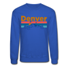 Denver, Colorado Sweatshirt - Retro Mountain & Birds Denver Crewneck Sweatshirt - royal blue