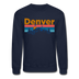 Denver, Colorado Sweatshirt - Retro Mountain & Birds Denver Crewneck Sweatshirt - navy