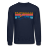 Chattanooga, Tennessee Sweatshirt - Retro Mountain & Birds Chattanooga Crewneck Sweatshirt - navy