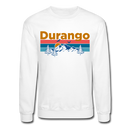 Durango, Colorado Sweatshirt - Retro Mountain & Birds Durango Crewneck Sweatshirt - white