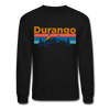 Durango, Colorado Sweatshirt - Retro Mountain & Birds Durango Crewneck Sweatshirt - black