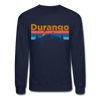 Durango, Colorado Sweatshirt - Retro Mountain & Birds Durango Crewneck Sweatshirt - navy