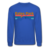 Estes Park, Colorado Sweatshirt - Retro Mountain & Birds Estes Park Crewneck Sweatshirt - royal blue