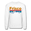 Frisco, Colorado Sweatshirt - Retro Mountain & Birds Frisco Crewneck Sweatshirt - white