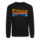 Frisco, Colorado Sweatshirt - Retro Mountain & Birds Frisco Crewneck Sweatshirt - black