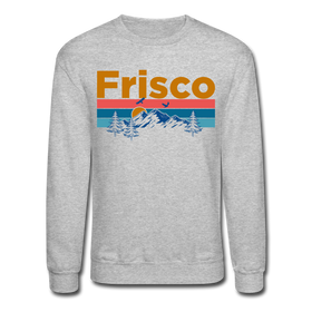 Frisco, Colorado Sweatshirt - Retro Mountain & Birds Frisco Crewneck Sweatshirt - heather gray