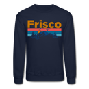 Frisco, Colorado Sweatshirt - Retro Mountain & Birds Frisco Crewneck Sweatshirt - navy