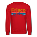 Frisco, Colorado Sweatshirt - Retro Mountain & Birds Frisco Crewneck Sweatshirt - red