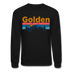 Golden, Colorado Sweatshirt - Retro Mountain & Birds Golden Crewneck Sweatshirt - black