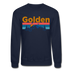 Golden, Colorado Sweatshirt - Retro Mountain & Birds Golden Crewneck Sweatshirt - navy