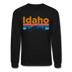 Idaho Sweatshirt - Retro Mountain & Birds Idaho Crewneck Sweatshirt - black