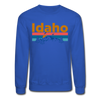 Idaho Sweatshirt - Retro Mountain & Birds Idaho Crewneck Sweatshirt - royal blue