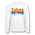 Lake Tahoe, California Sweatshirt - Retro Mountain & Birds Lake Tahoe Crewneck Sweatshirt - white