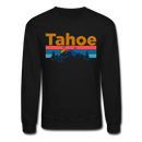 Lake Tahoe, California Sweatshirt - Retro Mountain & Birds Lake Tahoe Crewneck Sweatshirt - black