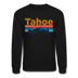 Lake Tahoe, California Sweatshirt - Retro Mountain & Birds Lake Tahoe Crewneck Sweatshirt - black