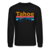 Lake Tahoe, California Sweatshirt - Retro Mountain & Birds Lake Tahoe Crewneck Sweatshirt - black