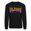 Mt Hood, Oregon Sweatshirt - Retro Mountain & Birds Mt Hood Crewneck Sweatshirt