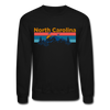 North Carolina Sweatshirt - Retro Mountain & Birds North Carolina Crewneck Sweatshirt - black
