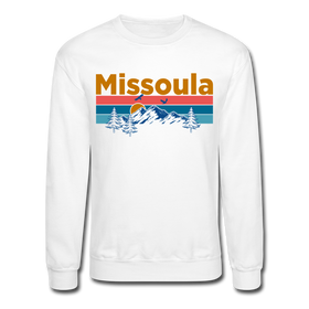 Missoula, Montana Sweatshirt - Retro Mountain & Birds Missoula Crewneck Sweatshirt
