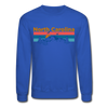 North Carolina Sweatshirt - Retro Mountain & Birds North Carolina Crewneck Sweatshirt - royal blue