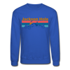 Jackson Hole, Wyoming Sweatshirt - Retro Mountain & Birds Jackson Hole Crewneck Sweatshirt - royal blue
