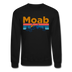 Moab, Utah Sweatshirt - Retro Mountain & Birds Moab Crewneck Sweatshirt - black