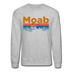 Moab, Utah Sweatshirt - Retro Mountain & Birds Moab Crewneck Sweatshirt - heather gray