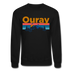 Ouray, Colorado Sweatshirt - Retro Mountain & Birds Ouray Crewneck Sweatshirt - black