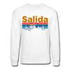 Salida, Colorado Sweatshirt - Retro Mountain & Birds Salida Crewneck Sweatshirt - white