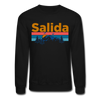 Salida, Colorado Sweatshirt - Retro Mountain & Birds Salida Crewneck Sweatshirt - black