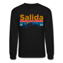 Salida, Colorado Sweatshirt - Retro Mountain & Birds Salida Crewneck Sweatshirt - black