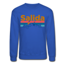Salida, Colorado Sweatshirt - Retro Mountain & Birds Salida Crewneck Sweatshirt - royal blue