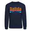 Salida, Colorado Sweatshirt - Retro Mountain & Birds Salida Crewneck Sweatshirt - navy