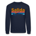 Salida, Colorado Sweatshirt - Retro Mountain & Birds Salida Crewneck Sweatshirt - navy