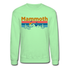 Mammoth, California Sweatshirt - Retro Mountain & Birds Mammoth Crewneck Sweatshirt - lime