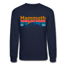 Mammoth, California Sweatshirt - Retro Mountain & Birds Mammoth Crewneck Sweatshirt - navy