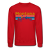 Montana Sweatshirt - Retro Mountain & Birds Montana Crewneck Sweatshirt - red