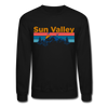 Sun Valley, Idaho Sweatshirt - Retro Mountain & Birds Sun Valley Crewneck Sweatshirt - black