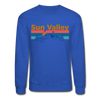 Sun Valley, Idaho Sweatshirt - Retro Mountain & Birds Sun Valley Crewneck Sweatshirt - royal blue