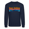 Sun Valley, Idaho Sweatshirt - Retro Mountain & Birds Sun Valley Crewneck Sweatshirt - navy