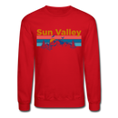 Sun Valley, Idaho Sweatshirt - Retro Mountain & Birds Sun Valley Crewneck Sweatshirt - red
