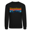 Steamboat, Colorado Sweatshirt - Retro Mountain & Birds Steamboat Crewneck Sweatshirt - black