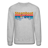 Steamboat, Colorado Sweatshirt - Retro Mountain & Birds Steamboat Crewneck Sweatshirt - heather gray