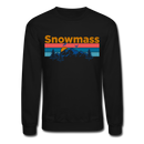 Snowmass, Colorado Sweatshirt - Retro Mountain & Birds Snowmass Crewneck Sweatshirt - black