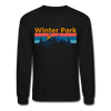 Winter Park, Colorado Sweatshirt - Retro Mountain & Birds Winter Park Crewneck Sweatshirt - black