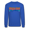 Winter Park, Colorado Sweatshirt - Retro Mountain & Birds Winter Park Crewneck Sweatshirt - royal blue