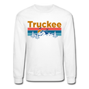 Truckee, California Sweatshirt - Retro Mountain & Birds Truckee Crewneck Sweatshirt - white