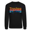Truckee, California Sweatshirt - Retro Mountain & Birds Truckee Crewneck Sweatshirt - black