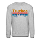 Truckee, California Sweatshirt - Retro Mountain & Birds Truckee Crewneck Sweatshirt - heather gray
